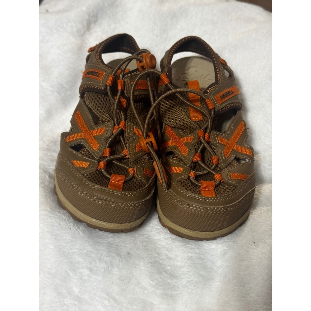 Merrell Waterpro Skip Kids Hiking Sandals Otter Burnt Orange Size 12 J36833Y